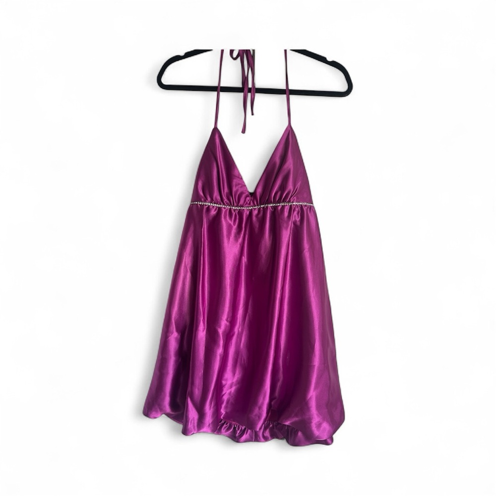 Jessica Mcclinton for Gunne Sax Vibrant Purple sating  Dress size 11